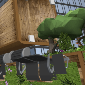Ein Holzhaus in der virtuellen Realität