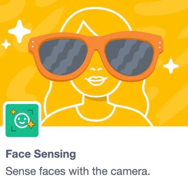 Konzept Face-Filter mit KI - Face Sensing