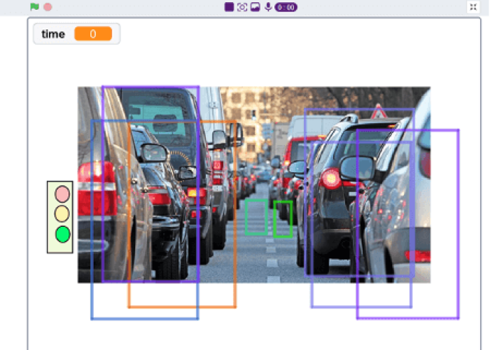 Verkehrsflusskontrolle Screenshot einer Software